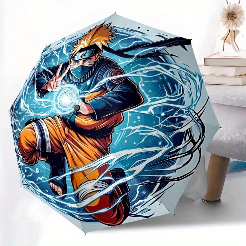 Naruto Lightning Automatic Folding Umbrella - Lightweight, Retractable Design with 8-Rib Durability, Perfect for Outdoor Adventures, Fashion