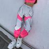 European & American 2026 Autumn/Winter Reflective Patchwork Mid-Waist Sports Casual Pants