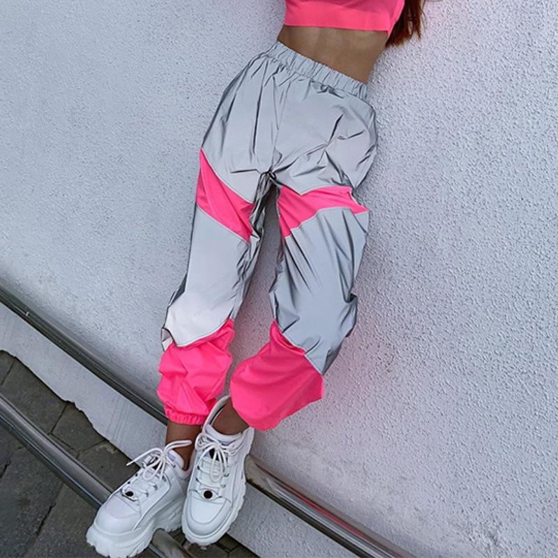 Pantaloni Sportivi Casual Patchwork Riflettenti a Vita Media Europei e Americani Autunno/Inverno 2026