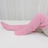 Fuzzy Thigh-High Socks Fluffy Leg Warmers Thickened Plush Over The Knee Socks with Sole Holes for Winter Home Lounging Sleeping
