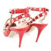 Great Valentino Garavani Pumps Rockstud Pointed Toe Red Leather Women 36 Used