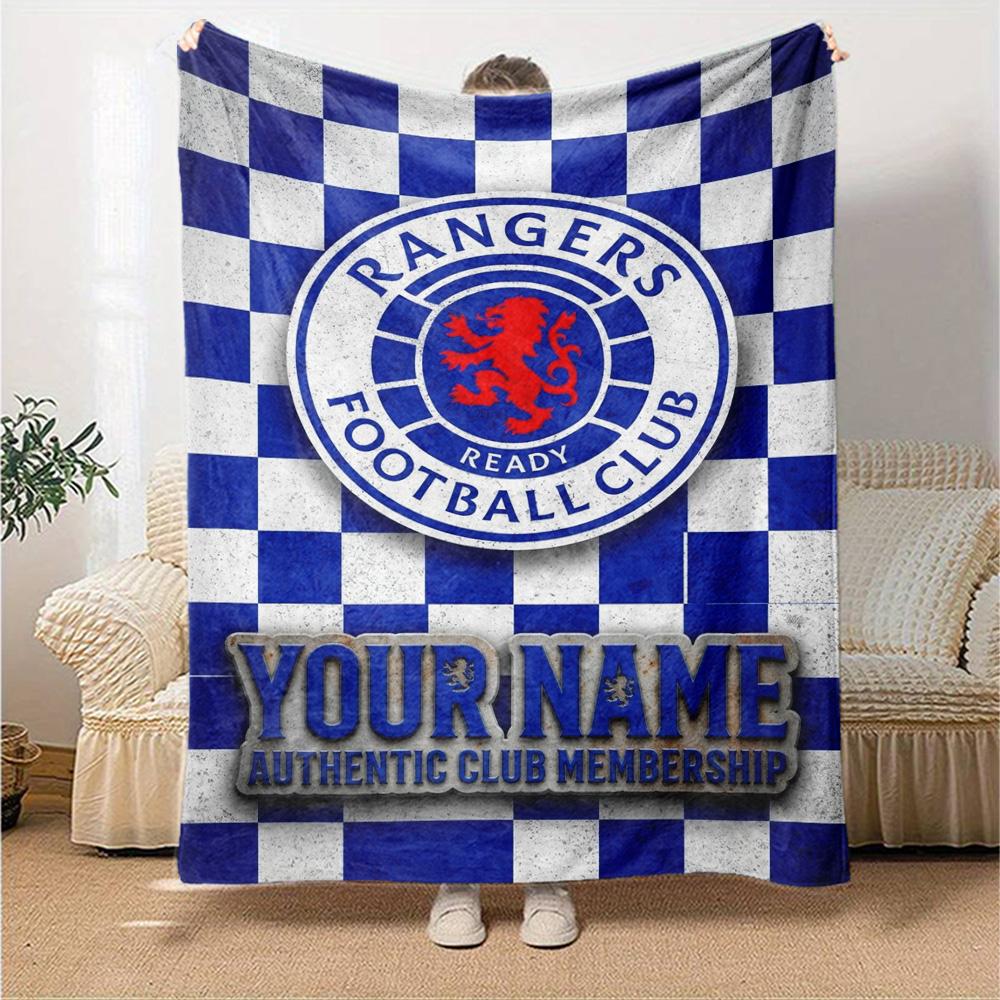 Name Custom Rangers Fc Print Flannel Blanket High Quality Warm Comfortable Cover for All Seasons Perfect for Gifts Home Decor
