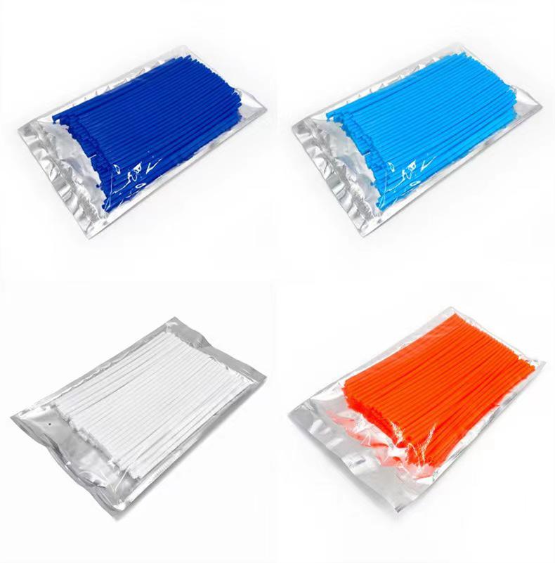 Motorcycle 24cm Colored Spoke Sleeves - 72 Pack, Eco-Friendly Radiation Decoration Strips