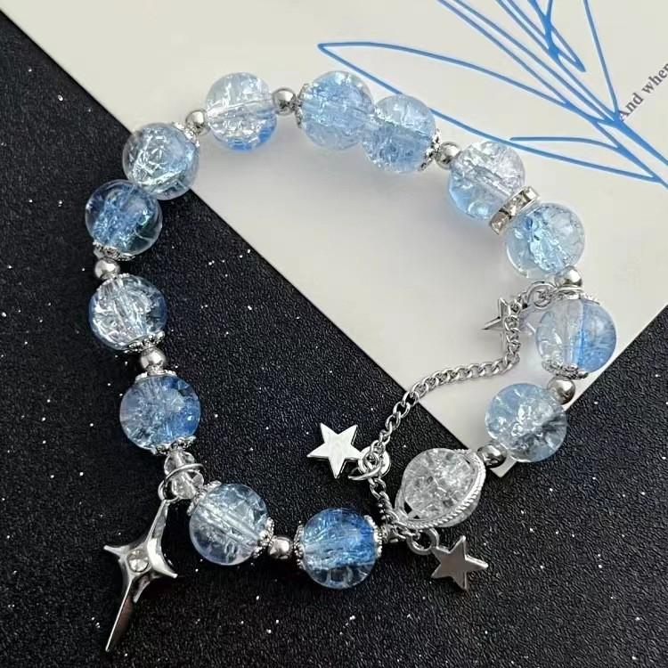 Deep New Arrival Sea Gradient Glass Bead Bracelet For Women Chic Trendy And