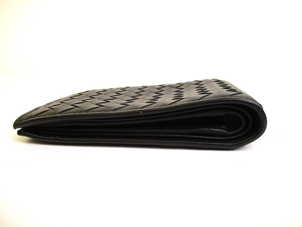 Authentic BOTTEGA VENETA Intrecciato Black Leather Bifold Bill Wallet #a021  Open Box