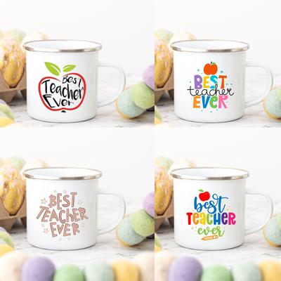 Best Teacher Ever Enamel Cup Coffee Lover Original Gift Teacher's Day Surprise for Teacher Enamel Coffee Tea Mug Novelty Gifts