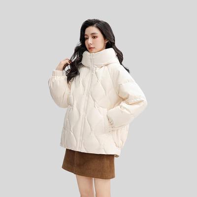 Damen Kurzjacke mit Kapuze aus Entendaunen