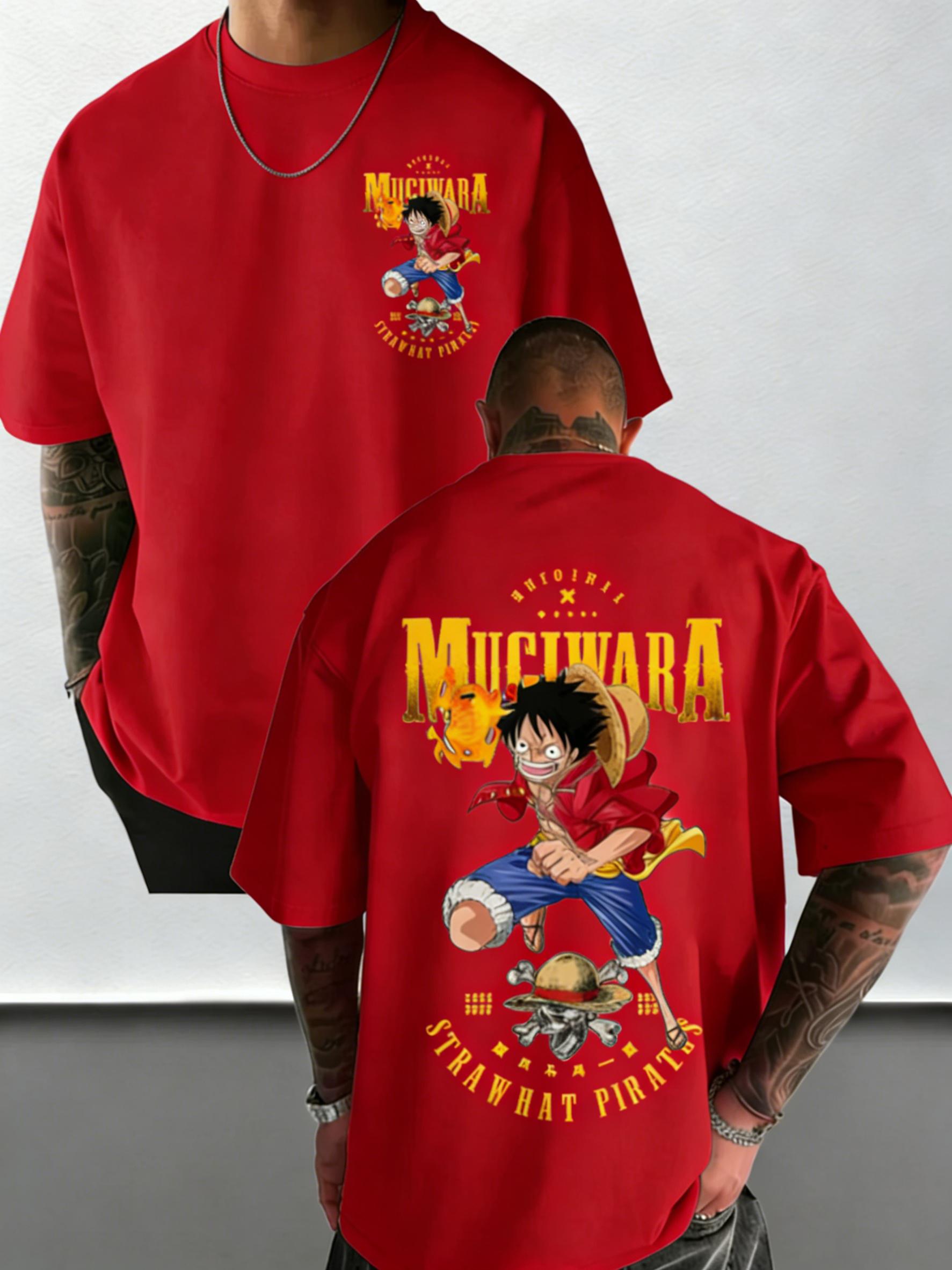 

Plus Size One Piece Anime Printed Men and Women Tshirt Casual Parent Child Top Fashion Street Wear Y2K Harajuku Style Summer S