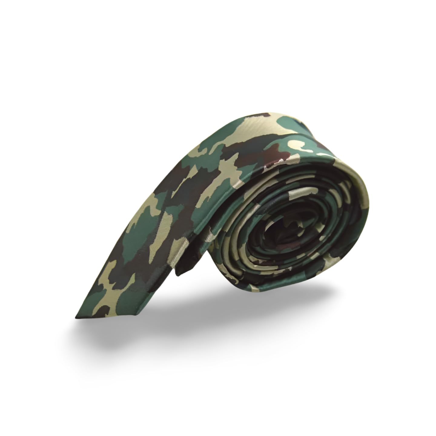 

[F NODE] Camouflage Narrow Tie, Military Style, Army Green (Green) [Item]