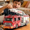 Non-Toxic 3033Pcs Ladder Fire Truck Building Blocks City Fire Rescue Vehicle Model Bricks Desktop Deco Kids Educational Toy Holiday Gifts