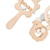 1 Pair Wooden Baby Rattle Toy with Bell Beads Hedgehog Rabbit Elephant Bird Teething Grip Ring Toy Newborn Boys Girls Early Education Rattle