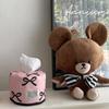 Bowknot Tissue Paper Storage Box Table Decor Space-saving Napkin Tissue Box Tissue Storage Roll Paper Tissue Case Holder Home
