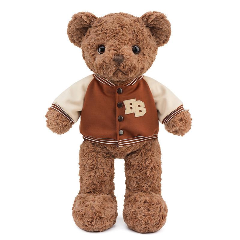 Plush Teddy Bear Toy Wearing Baseball Jersey Design For Kids Gift And Collectible Decor