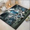 Dramatic Soccer Match Scene Print Area Rug Non‑Slip Floor Mat Living Room Bedroom Sport Decor