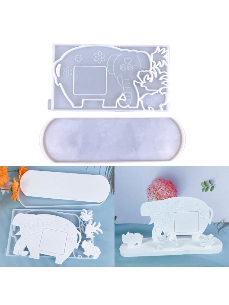 Elefanten-Silikonform, Harz-Ornament, Gussformen, handgefertigt, Desktop-Dekoration, Gipsformenbau, Werkzeug, Heimdekor