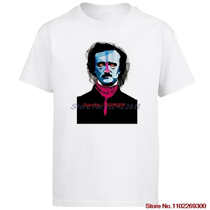 Edgar Allan Poe Schriftsteller Poesie Horror Rabe Krähe Lila Mond Nimmermehr Sommer Baumwolle Neue Hemden Und T-Shirts Herren Print T-Shirt