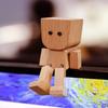 DIY Shake Legs Wooden Figure Magnetic Head Car Air Outlet Ornament Solid Wood Creative Gift Expression Decor
