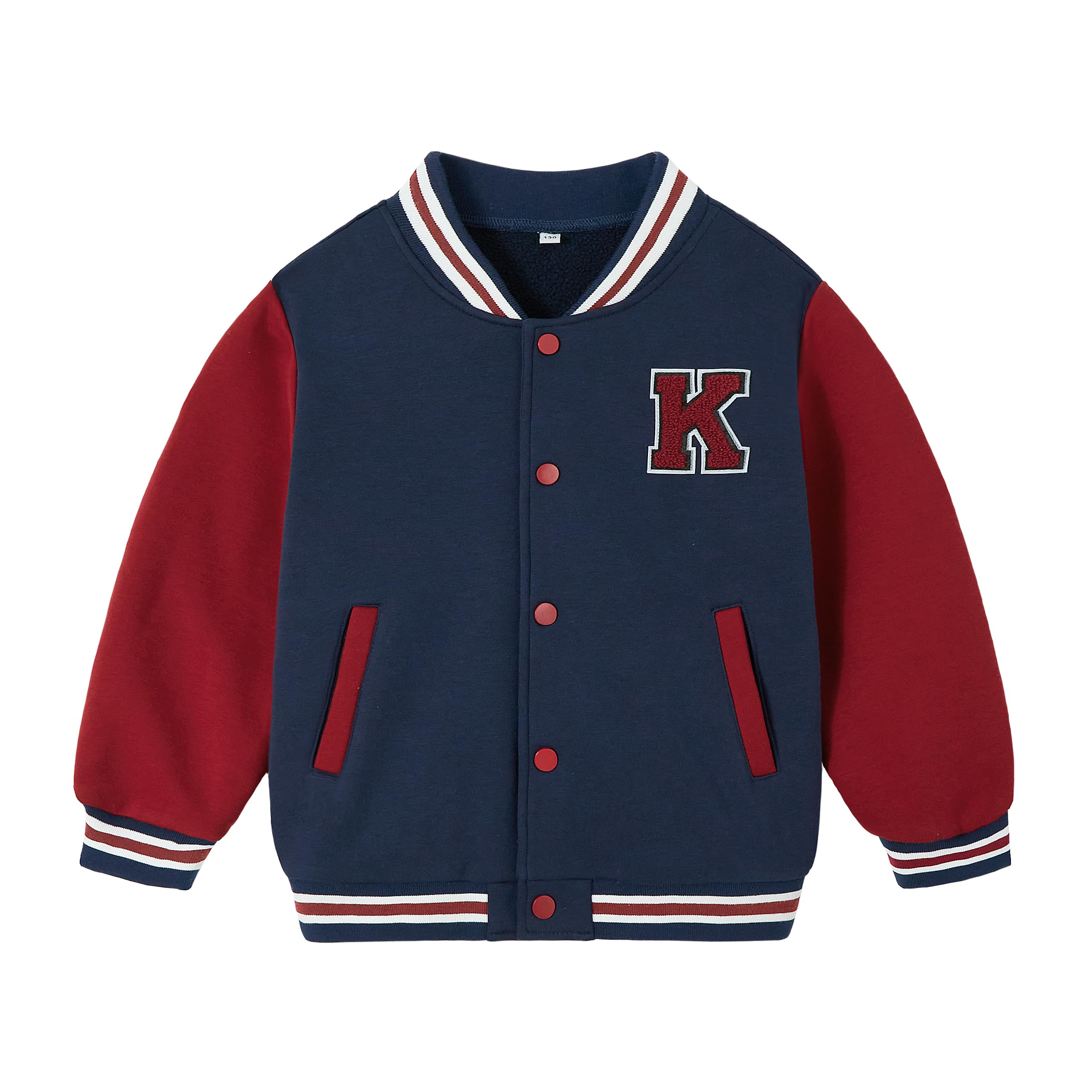 

Бейсбольная куртка Volunboy для длинной детской куртки, идеально подходящая для школы или детского сада, размер для детей, мальчиков, верхняя одежда, осень/зима, рукав, на флисовой подкладке,