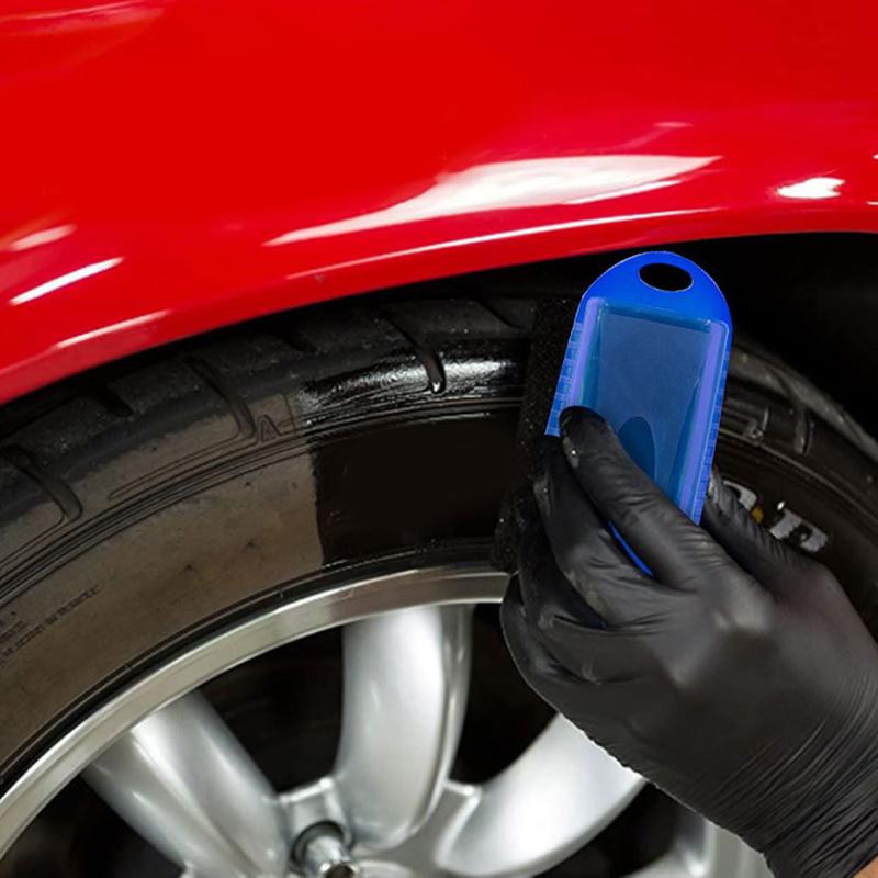 SEAMETAL Car Wheel Polishing Waxing Sponge Brush With Cover ABS Washing Cleaning Tire Contour Dressing Applicator Pads