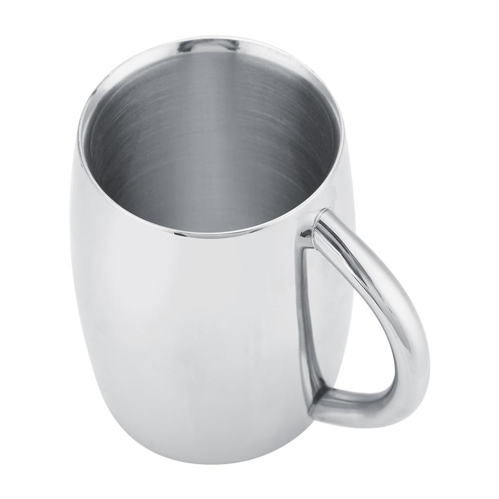 1 Stück Edelstahl Doppelwand Kaffeetasse Bier Teetasse mit Henkel für Küchengadget(# 2)