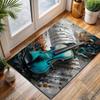 Multiple Sizes Blue Violin and Sheet Music Carpet for Living Room Bedroom Sofa Home Decor Rus Non-slip Floor Mat Luxury Gift