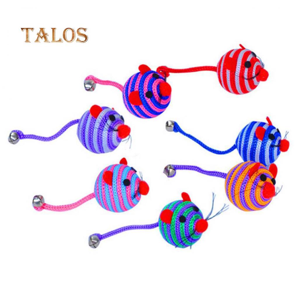 Krásný proužek Nylonové lano s kulatým míčem Myš s dlouhým ocasem Zvonek pro domácí mazlíčky Kočka Kousání Hračka Hračka Domácí zvířata Příslušenství