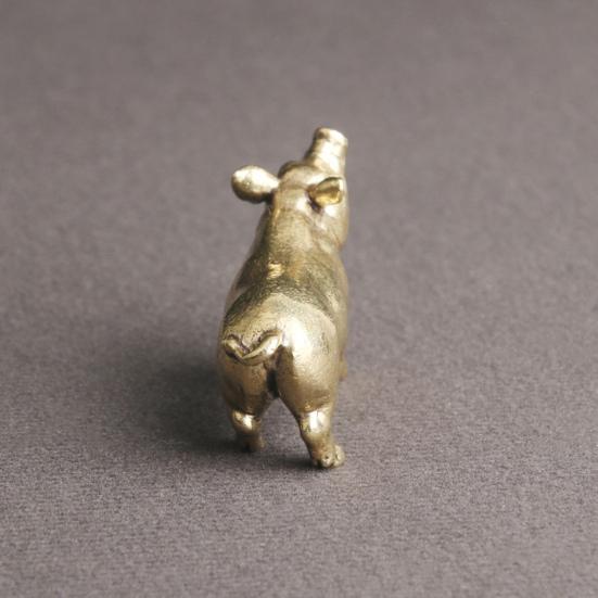 Pig Ornament Delicate Adorable Vivid Copper Miniature Pig Figurine Desk Ornament Home Decoration