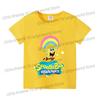 SpongeBobs Cartoon Tshirt for Children Cotton Soft Tee Boys Girls Tops Colorful Clothing Anime Printed Clothes Birthday Gift