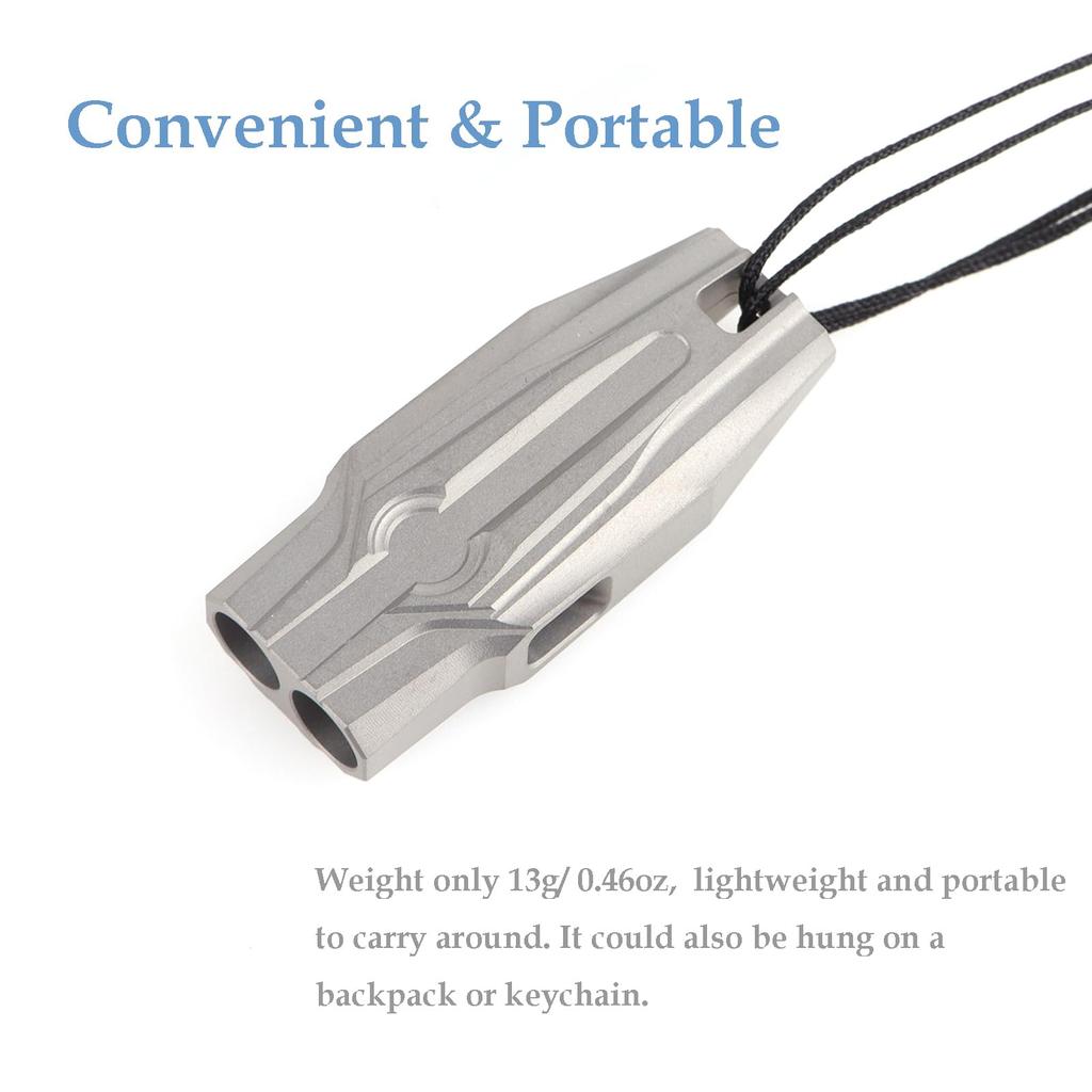 Hamans Emergency Whistle Titanium EDC Portable Whistle Up To 120 Decibels Loud Sound Survival Whistle Keychain for Survival Hiking Camping Pet