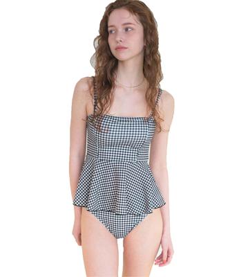Ärmelloses Peplum Flare Bustier DXXM0318 S Schwarz Bikini/Badeanzug Damen
