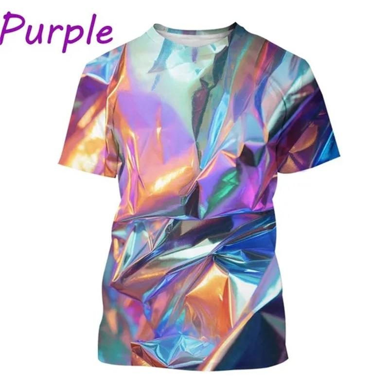 3D Printed Colorful T-shirts For Men Funny Personalized Gradient Tee Tops Short Sleeve Round Neck Casual T-shirts Y2K Clothing
