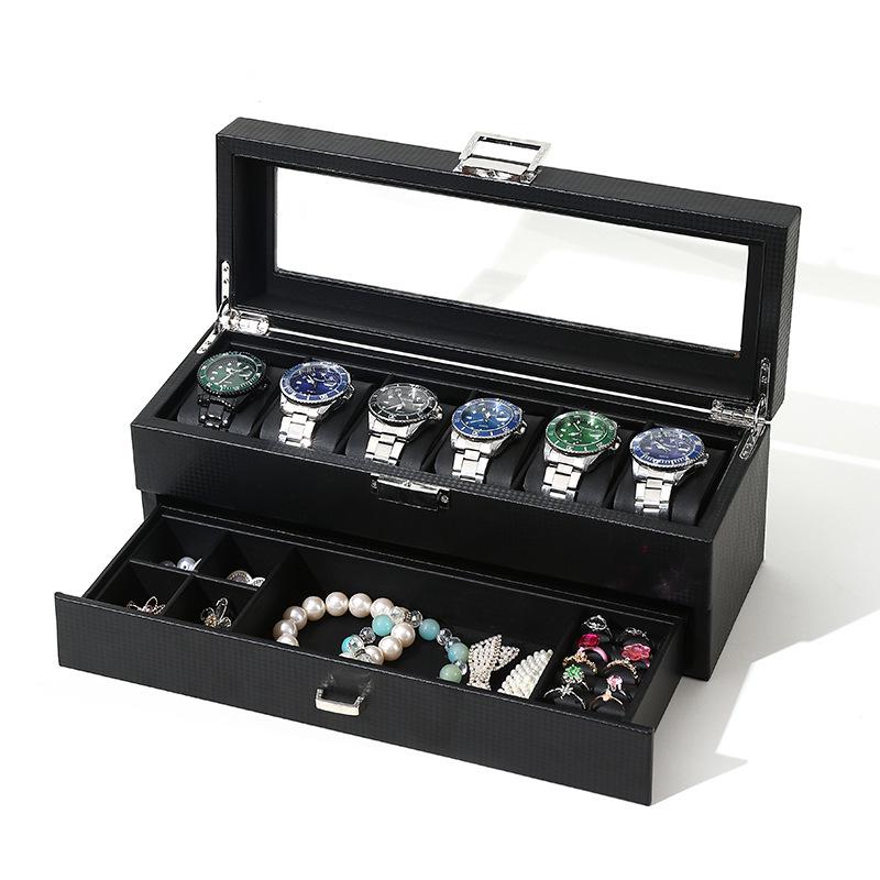 "Carbon Fiber Watch & Jewelry Box for Men and Women"