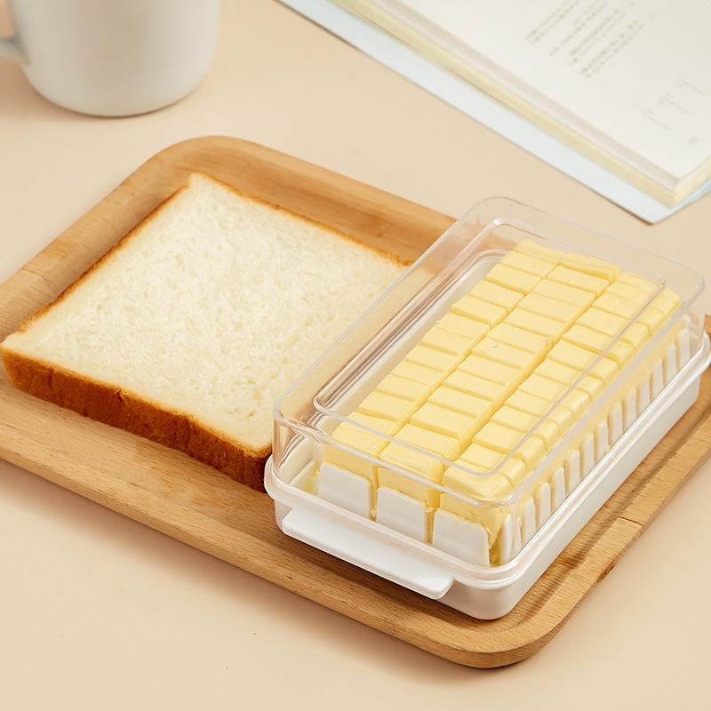 Butter Storage & Cutter Box with Lid and Divider for Fresh-Keeping Bread