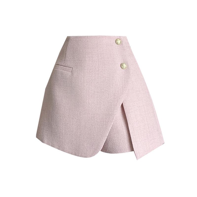 Women's High Waist Wool Pleated A-line Skirt with Anti-exposure Shorts - 2025 Autumn/Winter Collection
