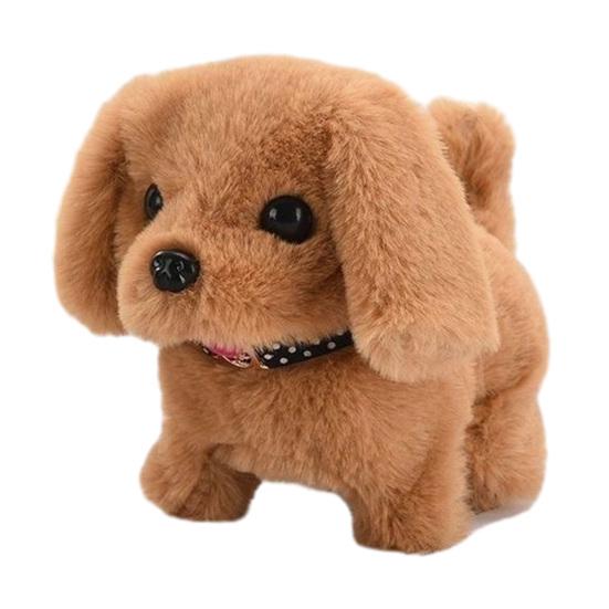Kids Electric Plush Dog Toy Interactive Barking Nodding Movable Tail Walking Puppy Plushie Toddlers Educational Simulation Stuffed Animal Toy