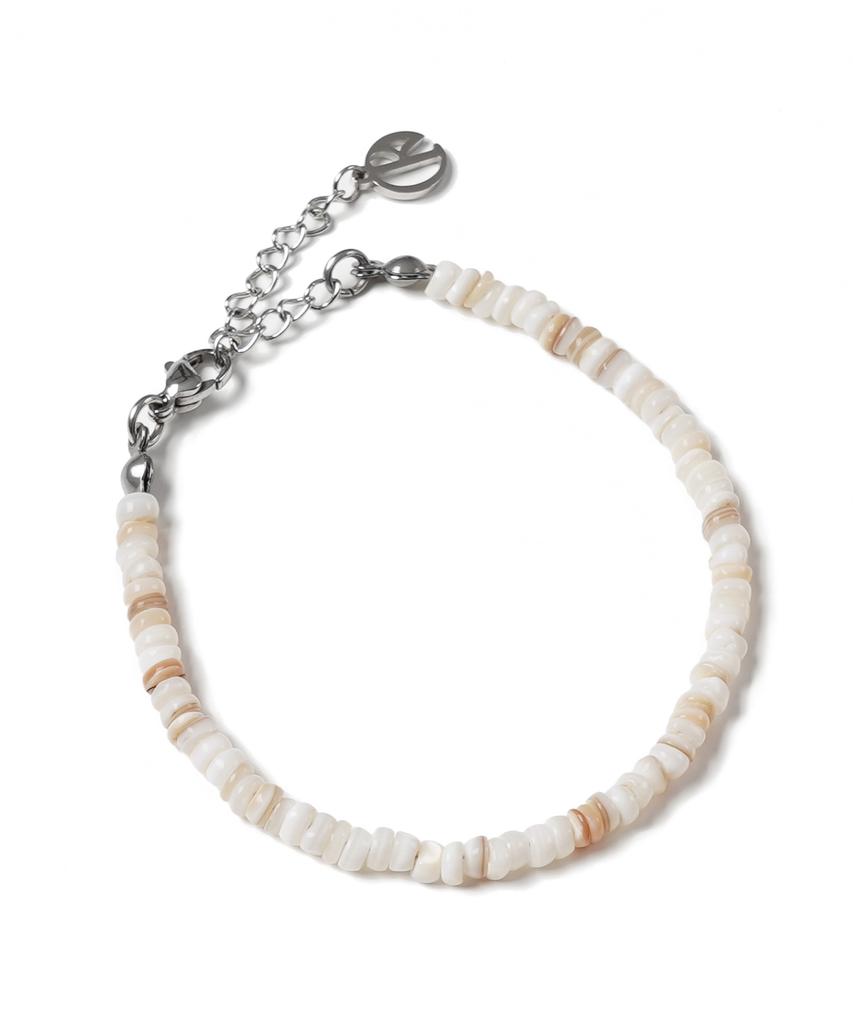Decoroso Unisex Minimal Mother-Of-Pearl Bead Bracelet [Ivory]
