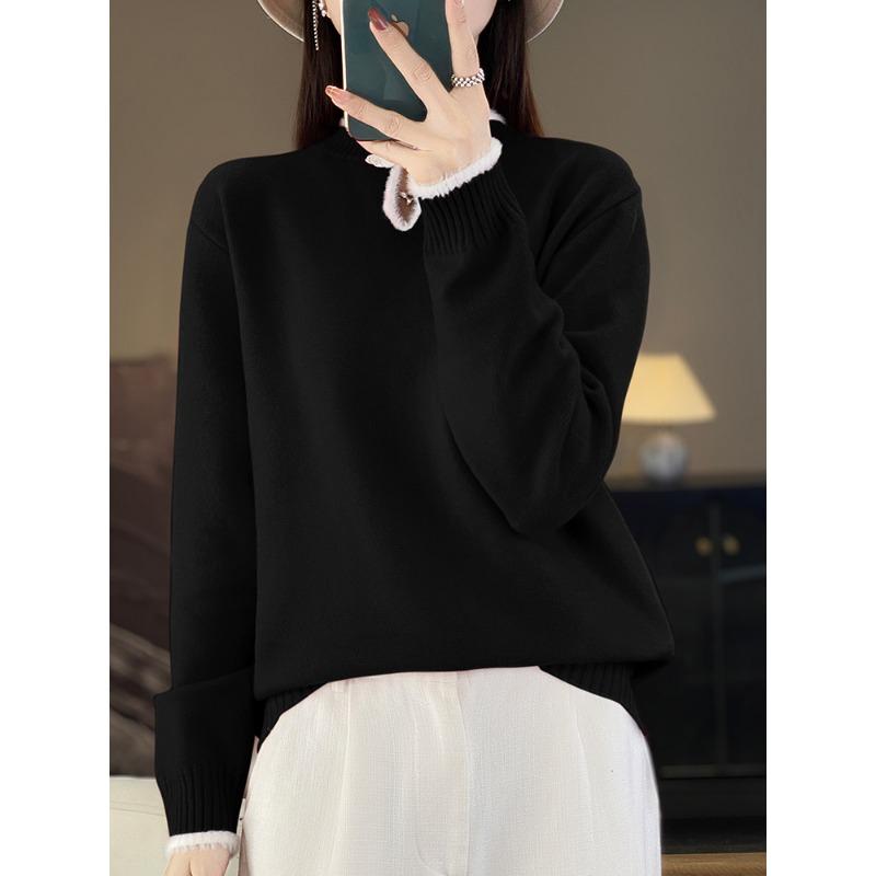 

Button sweater women s autumn and winter inner wear natal dragon 2025 top red new 2025 bottoming shirt XXL чёрный