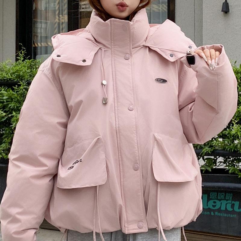 Módní Zimní Dámské Kabáty s Kapucí Hrubé Teplé Parky Volné Svrchní Oblečení Dámské Bundy