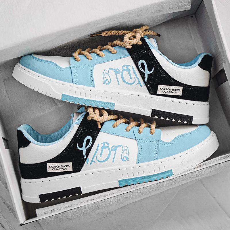 Personalised Lace-up Skate Shoes Men's Trend Low Top Leisure Sports Shoes Teen Net Celebrity Niche Training Shoes