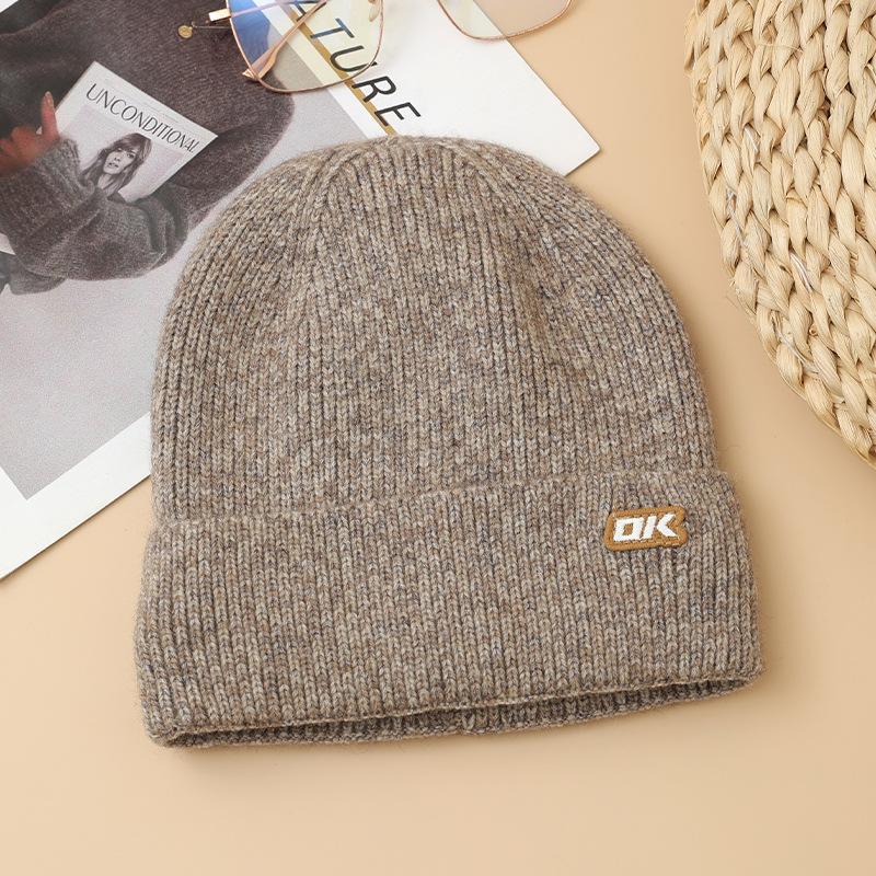 Thickened and Warm In Autumn and Winter Knitted Head Hat Casual Big Head Circumference Pile Hat Outdoor Cold Protection Versatile Cold Hat Trend