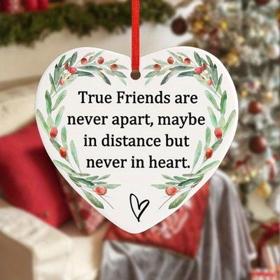 Friendship Keepsake Ornament True Friends Never Apart In Heart Hanging Keepsake