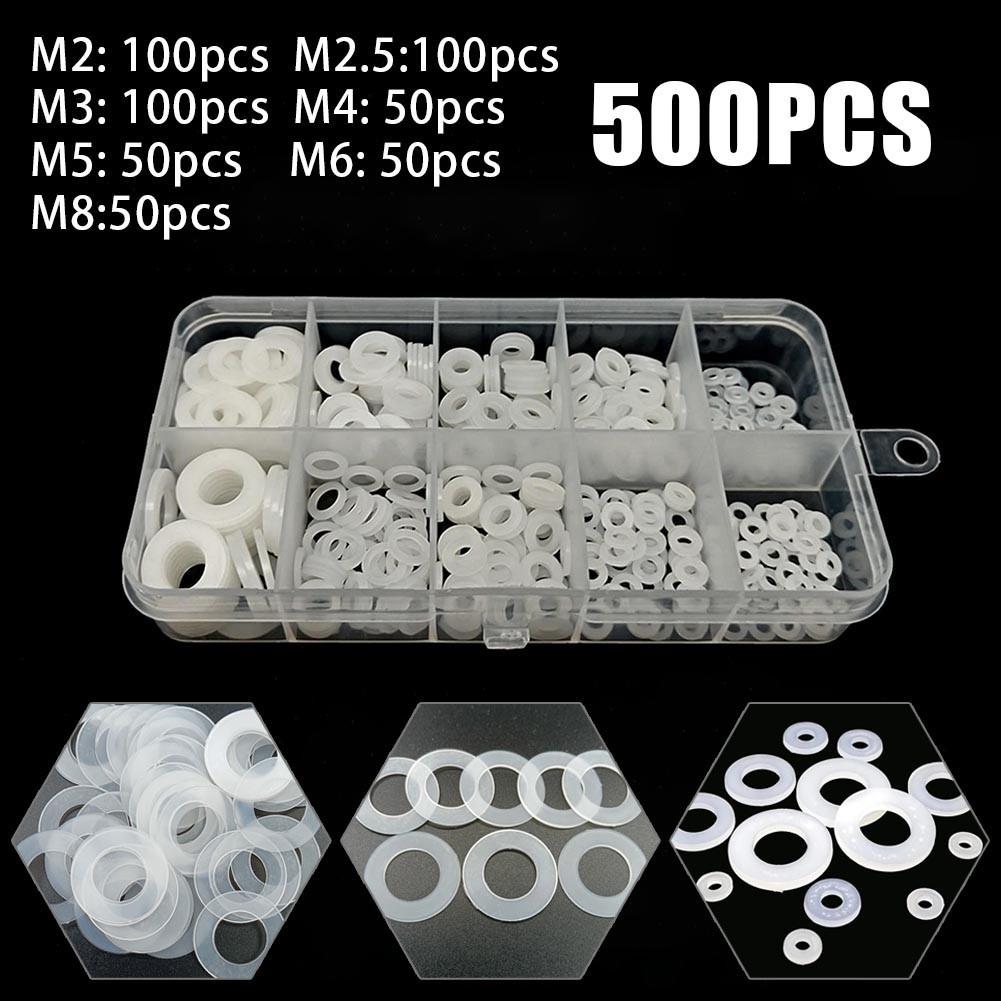 White Plastic Washers Nylon Washer Wide Range Of Uses Assorted Washer Seals