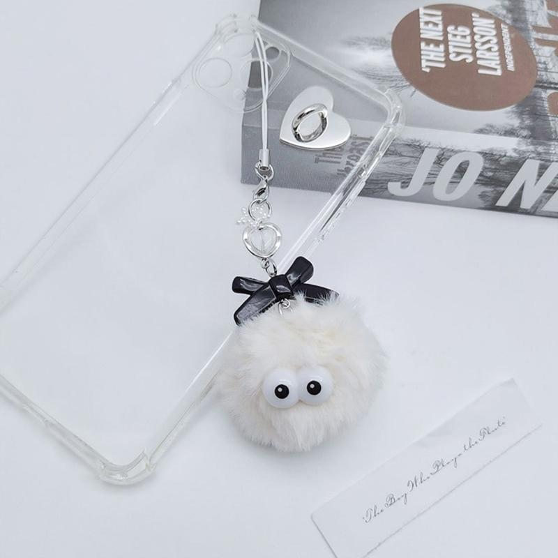 Cartoon Plush Monsters Pendant Phone Straps Lanyard Pocket Keychain Strap Backpack Charm Car Keys Decoration Chain