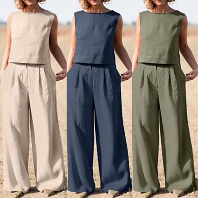 Women Blouse and Pants Casual Two Piece Trousers Suit Set