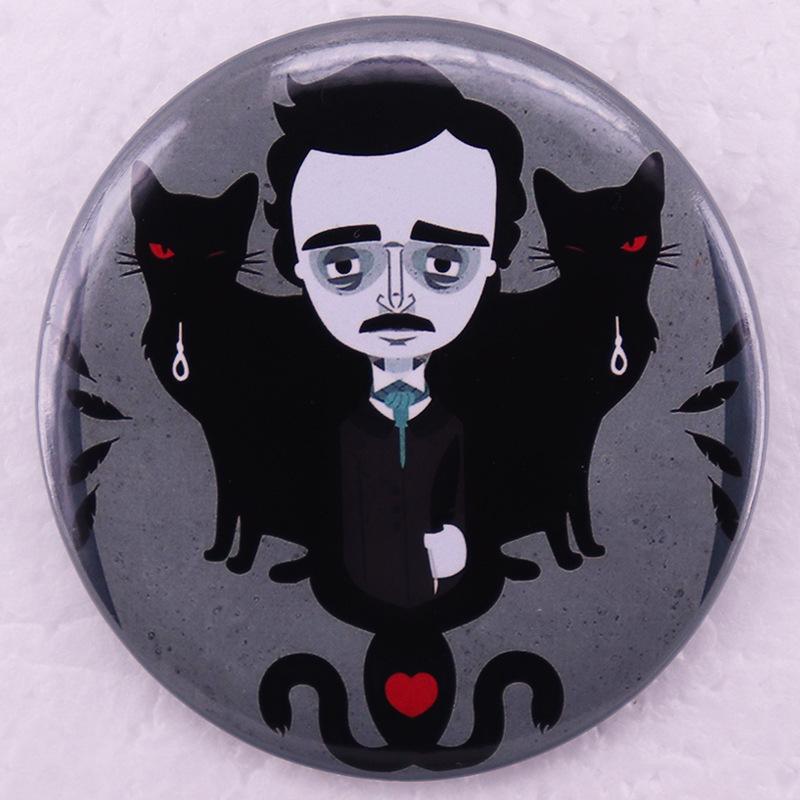 Edgar Allan Poe Black Cat Brooch Pin