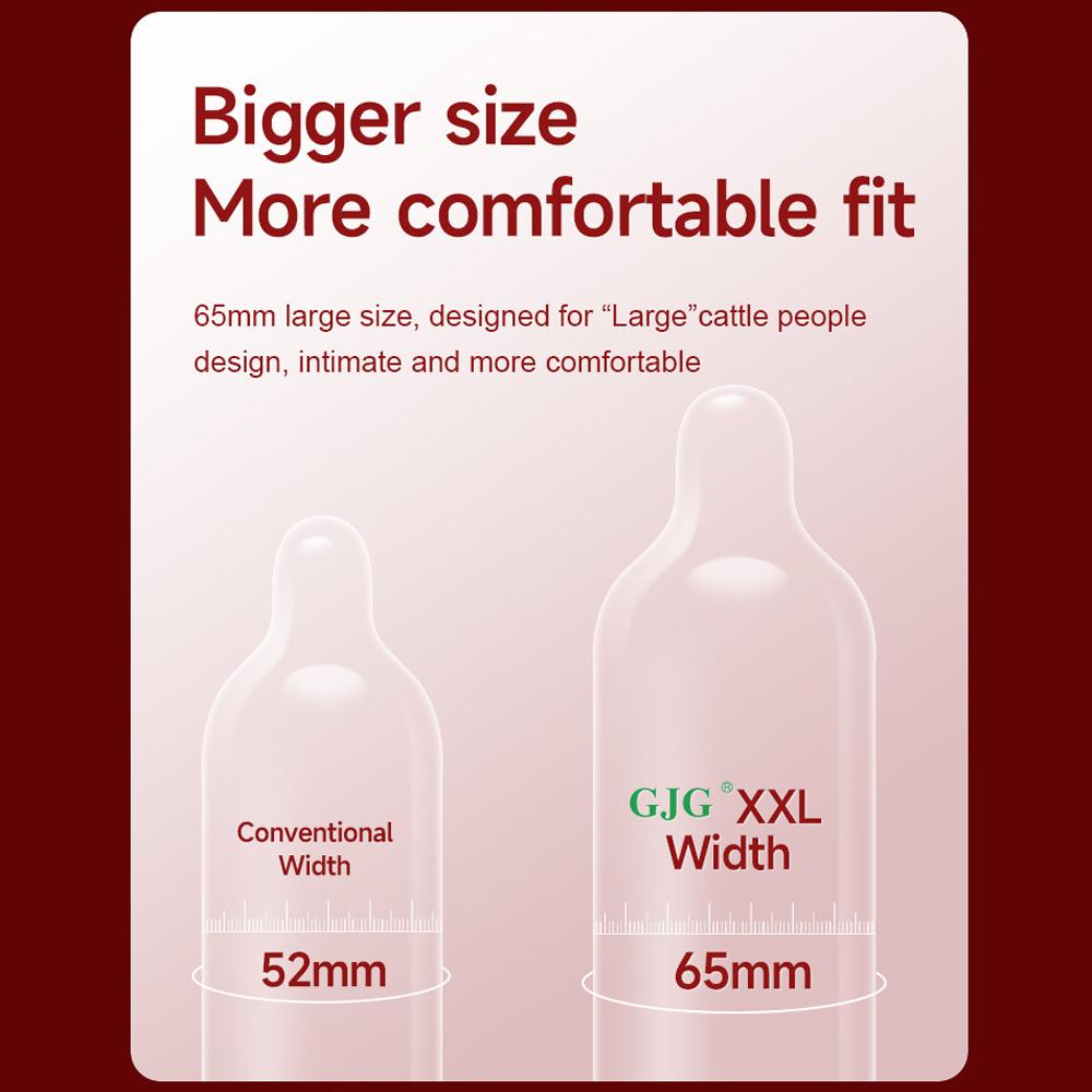 65MM kondom Kondomy velké velikosti Condones Kondomy z přírodního kaučuku XXL Velký velký penis Bezpečné sexuální hračky s rukávem na penis pro dospělé