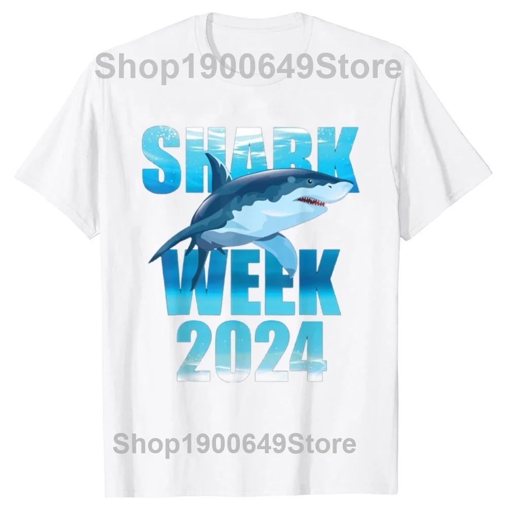 Shark 2024 Week Shark Lover Scuba Diver T Shirts Summer Graphic Streetwear Short Sleeve Birthday Gifts Tshirt Mens Clothing S