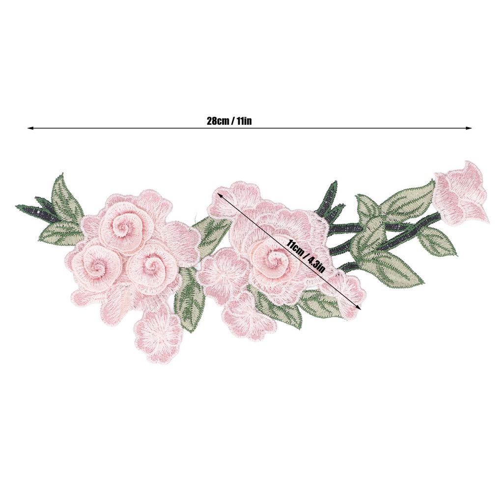 Embroidered Patch Sew On Flower Cotton Environmental Unique DIY Clothing Accessories for Vests Hats Rose