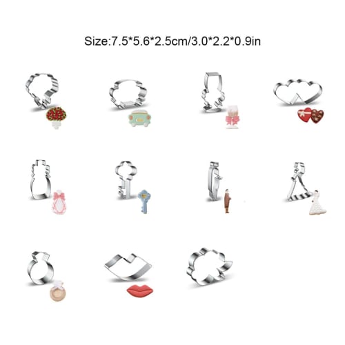 EDHUUJSI Love Wedding Theme Cookie Cutter DIY Baking Accessories Dessert Making Tools Sugarcraft Modeling Accessories, Ring