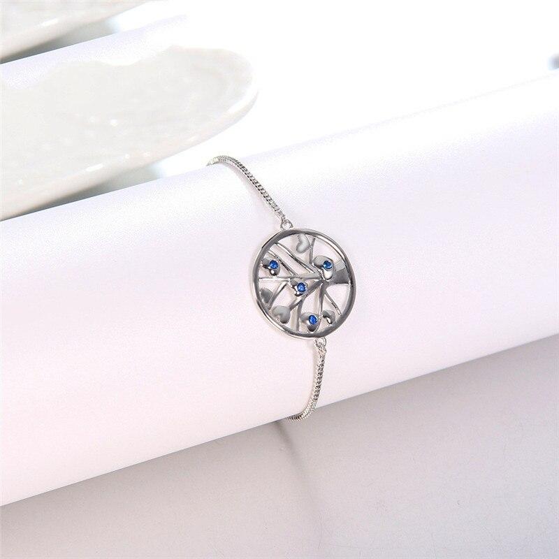 925 Sterling Silver Adjustable Size Life Tree Chain Bracelet For Women Authentic Silver Jewelry Gift Pulseira Prata 925 Feminina